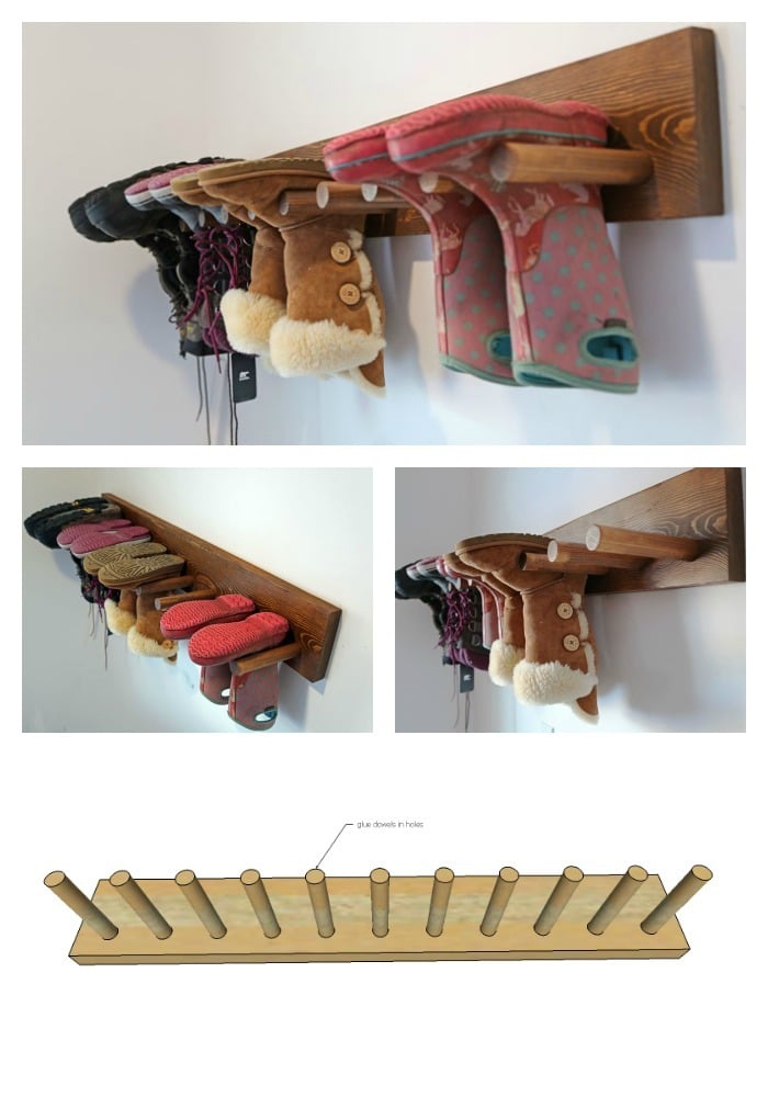 Welly boot wall discount rack